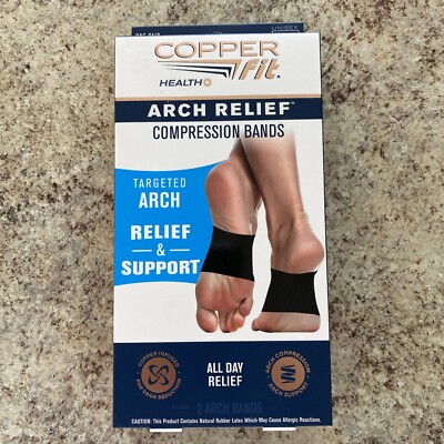Copper Fit Arch Relief COMPRESSION BANDS One Size Fits Most | eBay
