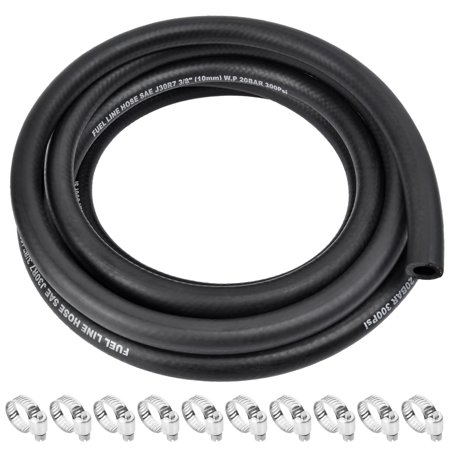 5/16 Inch ID Fuel Line Hose - 10FT Marine Grade Fuel Line wi