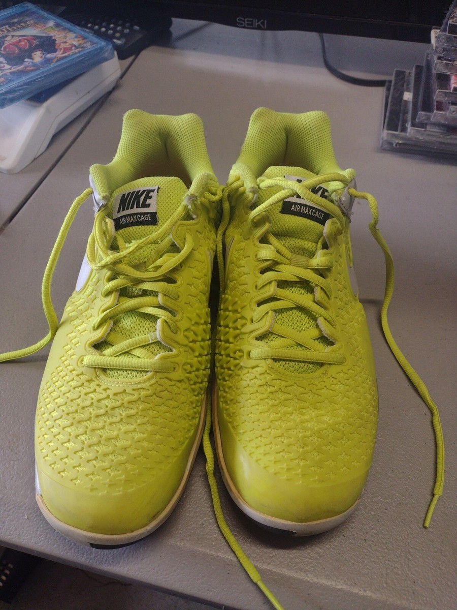Nike Air Max Cage DRAGON Women Tennis Shoes sz 9.5 Neon Yellow