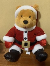 VINTAGE Disney Store Winnie the Pooh Christmas Santa Claus Plush 1999