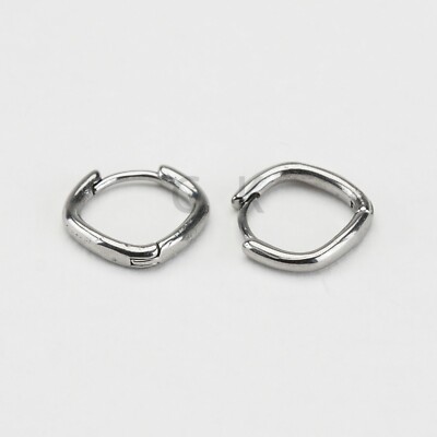 2pcs Retro Fashion Stainless Steel Hoop Huggie Stud Earrings