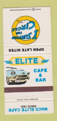 Matchbook Cover - Elite Cafe Bar Waco TX 30 Strike