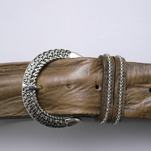Vintage Nanni Belt 33 Brown Leather Big 