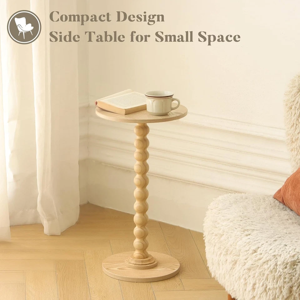 Round Side Table, Small Drink Table for Small Spaces, Modern Accent End Table Co - Image 3 of 4