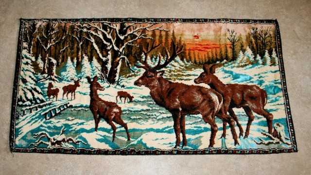 Alaska Dog Sledding Mountains Tapestry Wall Hanging Rug Cabin