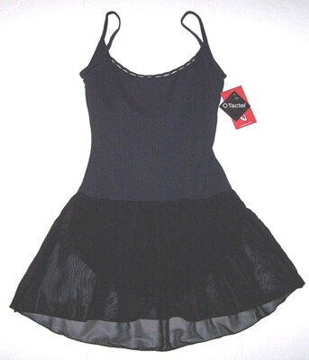 Capezio Princess Camisole Dress Leotard Bodysuit Costume TC0042W Black New Women