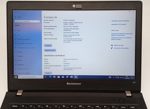Lenovo E31-80-80MX-13,3 "-i5 6200U - 2,30 GHZ - Ram 8GB - SSD 256 GB-SN:MP1BBZBM - Photo 3/9