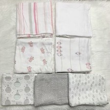 Newborn Baby 100 Cotton Swaddle Blankets LOT