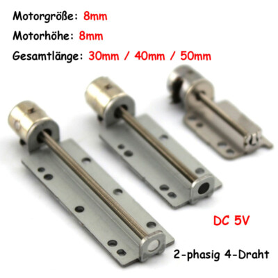 DC 5V Micro 8mm Schritt Schrittmotor lang Linear Schraube Stab 2-Phasen 4-Draht