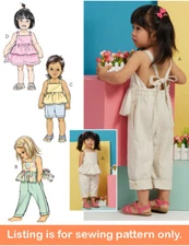 SEWING PATTERN Sew Girls Clothes Clothing Long Short Overalls Dress Toddler 6936