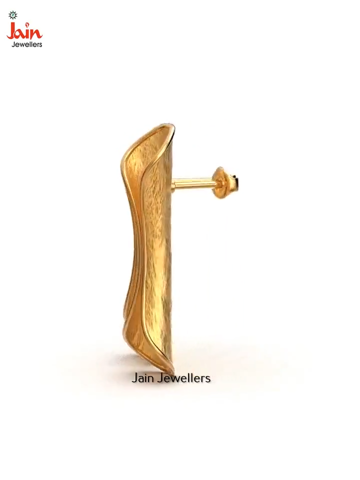 18 Kt Real Solid Gold Italy Long Statement Screw Back Drop Earrings