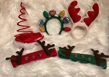 Lot 5 Christmas Headband Headwear Reindeer Antler Santa Party Photo Props