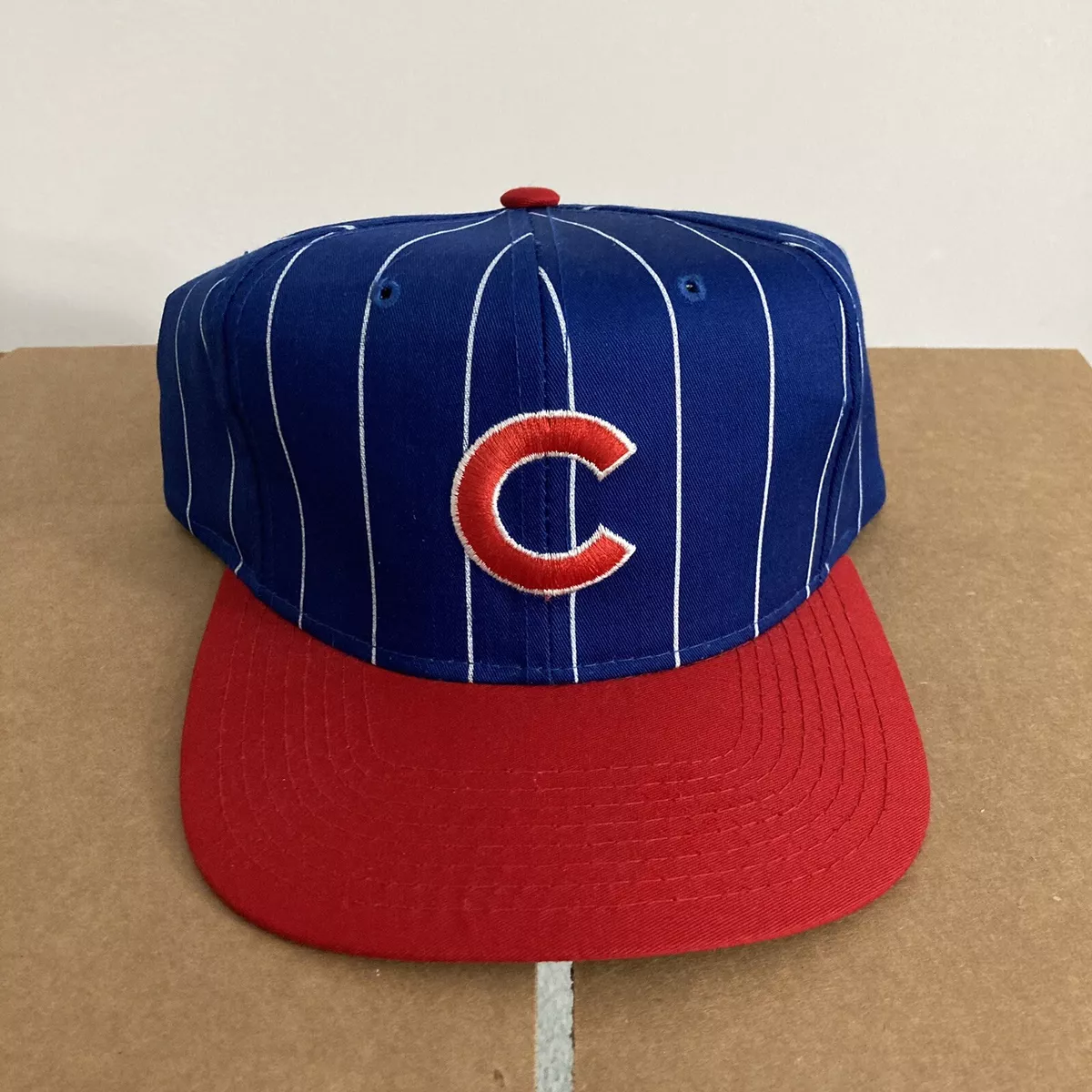 Vintage Chicago Cubs Snapback Hat Starter Pinstripe MLB Baseball Cap Rare  90s