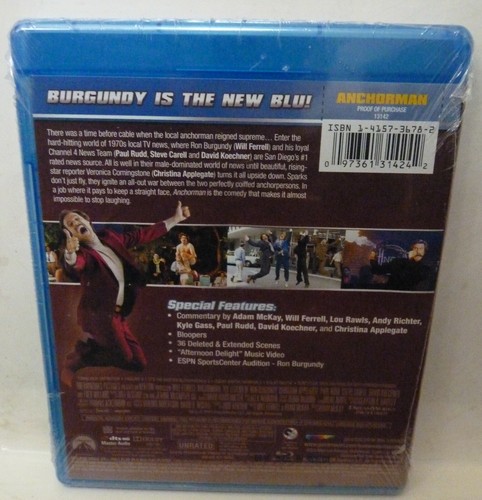 Anchorman: The Legend of Ron Burgundy (Blu-ray Disc, 2011, Unrated, Uncut ... - Picture 2 of 2