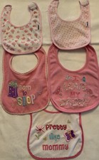 Baby Lot 5 Bibs Girs pink bundle gerber A.D.sutton first impressions