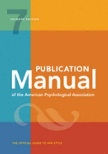 Publication Manual (OFFICIAL) 7th Edition of the American Psychological... - Photo 1/1