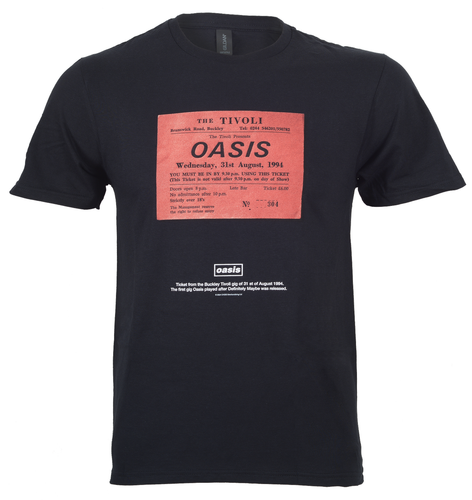 Camiseta Oficial Oasis Definitely Maybe Ticket Stub Reunion Tour 2025 Nueva Negra - Imagen 13 de 31