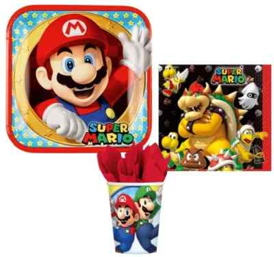 Super Mario Mushroom World Party Set 36 Teile Pappteller Tassen Servietten