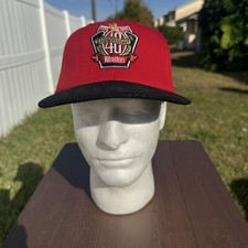 VINTAGE Winston Racing Hat Cap Adult Snap Back Red Black NASCAR 90s USA America