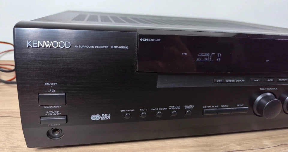 KENWOOD KRF-V5010 SINTO AMPLIFICATORE AV SURROUND RECEIVER 6 CH x 50W - PHONO IN - Immagine 2 di 4