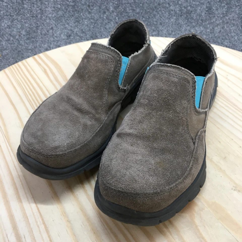 Hytest Zapatos Mujer 6 W Negro Sin Cordones Mocasín de Seguridad K17302 Gris Gamuza Cuero Foto 3 de 4