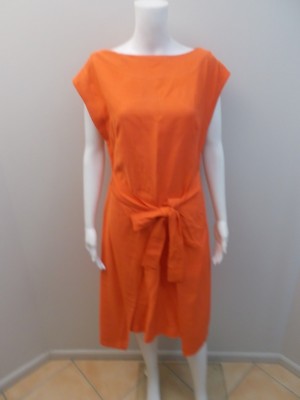 orange tie front dress