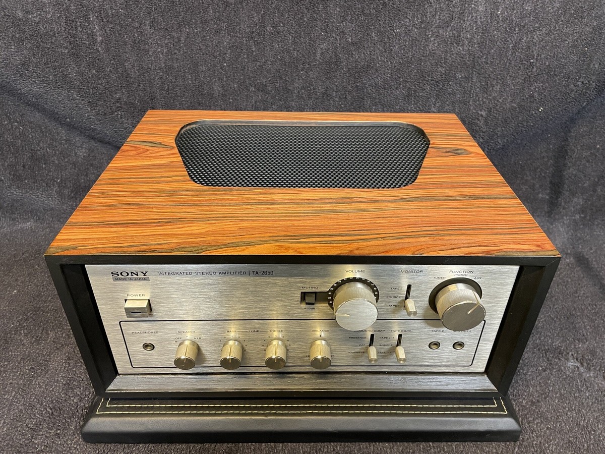 SONY TA-2650 vintage stereo amplifier in bespoke wooden box
