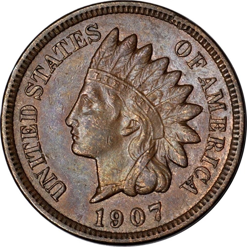1907 1C RPD Snow-3 Indian Head Cent XF K16099