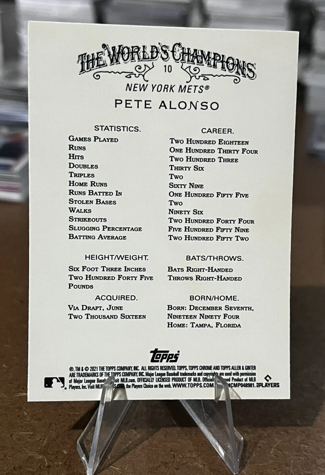 Pete Alonso 2021 Topps CHROME X-FRACTOR CASE HIT Allen & Ginter New York Mets SP - Image 2 of 3