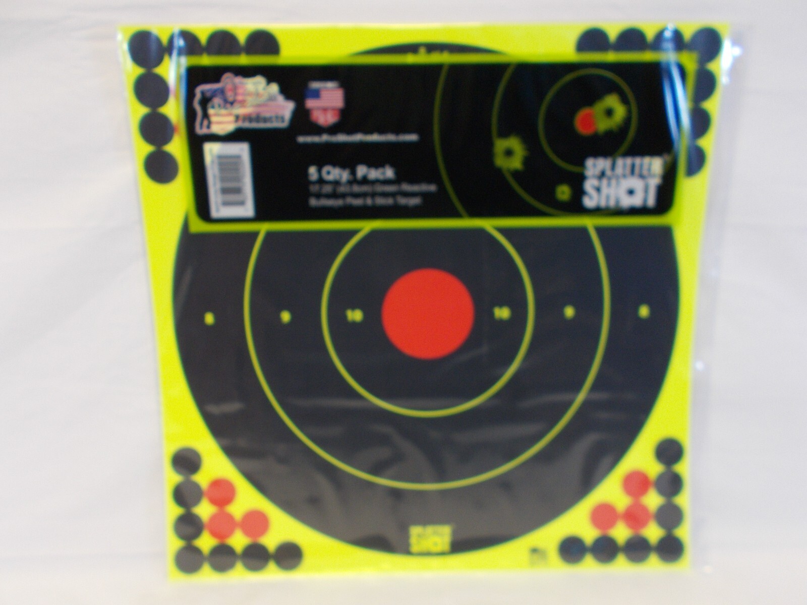 Pro-Shot Products Splatter Shot Adhesive Bullseye Targets 17.25 Black and Green