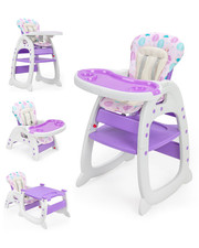 Convertible Baby High Chair Adjustable Feeding Chair for Toddlers 6M 6Y Purple