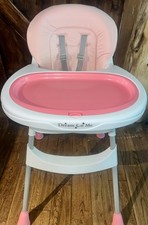 Dream On Me Portable 2-in-1 Pink Table Talk Baby High Chair