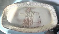 Frankoma Pottery Serving Dish “Good Neighbor” Lake Region Electric Co-Op 1989
