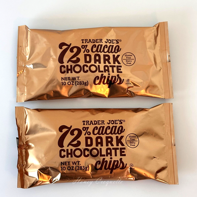 2 Pack Trader Joe's 72% Cacao Dark Chocolate Baking Chips 10 oz