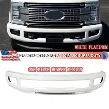 White Platinum Front Bumper Face Bar For 2017-2019 Ford F-250 F-350 Super Duty