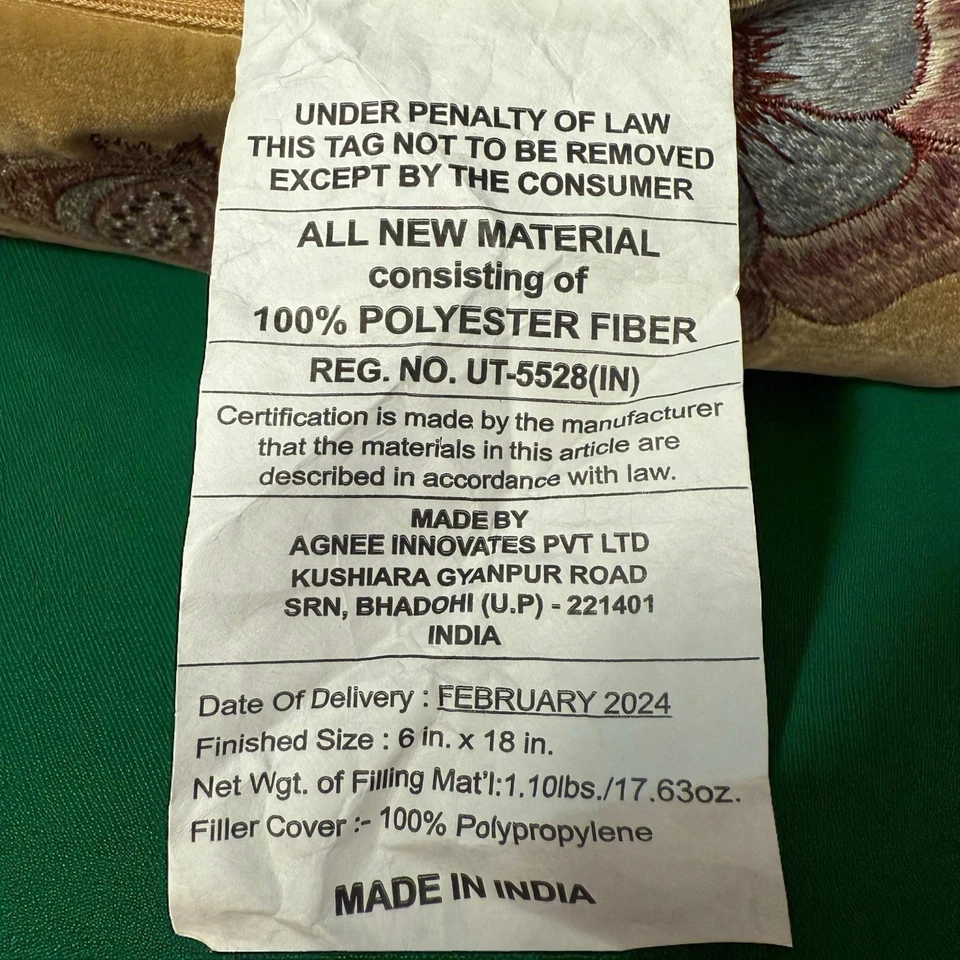 (2件套)6x18刺绣石榴花卉螺栓装饰枕头 — 第 3/4 张图片