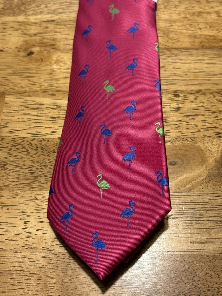 NWT Izod Tie Flamingo Pink Summer Vacation Cruise Formal Night - Image 2 of 4