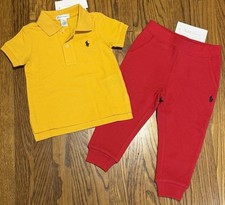 POLO RALPH LAUREN AUTHENTIC BABY BOYS BRAND NEW ORIGINAL 2Pc SET Size 9M, NWT
