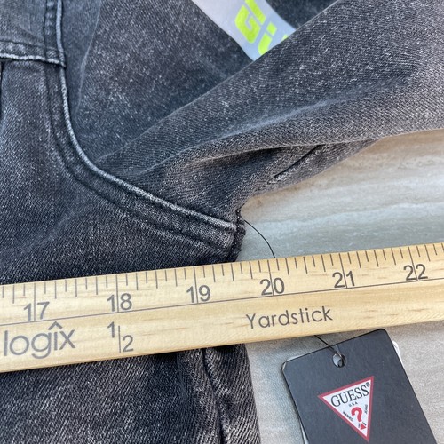 RARE NWT $128 Guess Mens Dillon Black Denim Jean Jacket Size M w/Reflective Tape - Picture 14 of 15