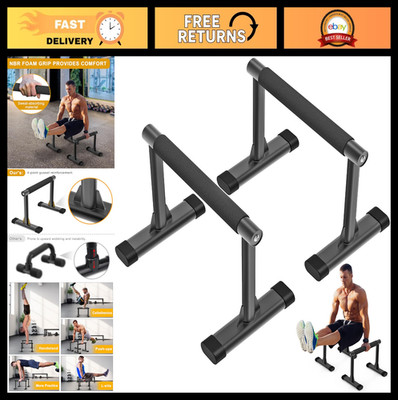 Calisthenics Parallette Bars - Push Up & Dip Bar with Wood Handles, 600LB Capaci