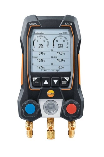 Testo 550s Basic Kit-Smart Digital Manifold with Wired Clamp Temperature Probes - Picture 3 of 13