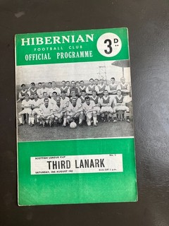 Hibs v Third Lanark 18th Aug 1962 Scottish League Cup