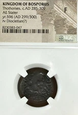 Kingdom of Bosporus Thothorses Diocletian AE Stater AD 299-300 NGC F