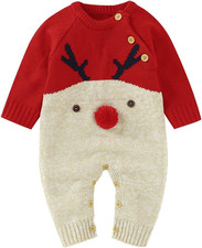 Pagliaccetto Neonato per Natale, Bambino Ragazze Ragazzi Lavorato a Maglia Manic