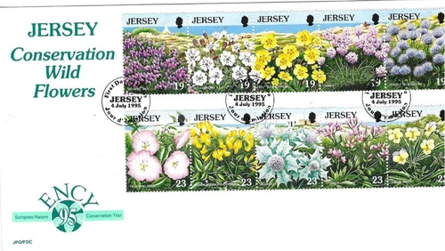 Jersey Comm/FDC - Conservation Wild Flowers - Jersey -  1995  (JES335)