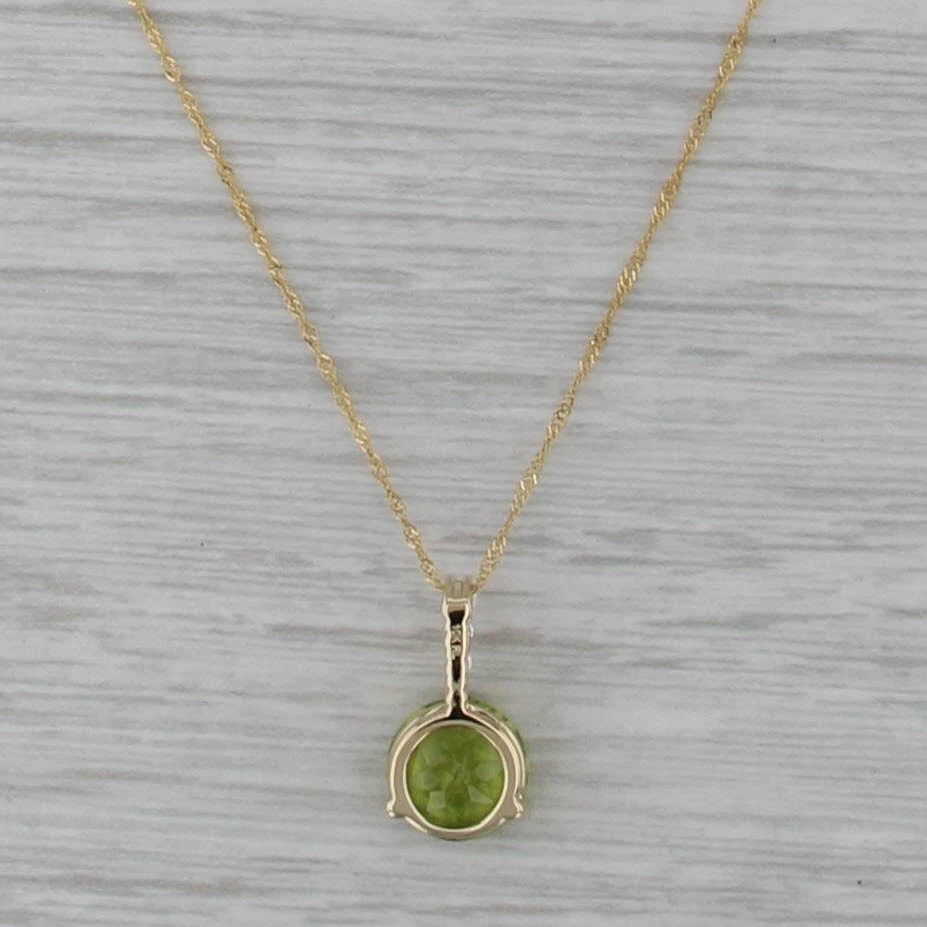 2.15ctw Peridot White Sapphire Pendant Necklace 10k Yellow Gold 18.25" - Image 2 of 4