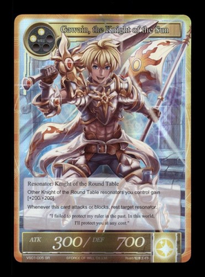 #ad Gawain the Knight of the Sun VS01 005 Secret Rare Holo Force Of Will FOW TCG $3.99