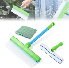Recyclable Silicone Window Squeegee Kit, 3-in-1 Glass Cleaning