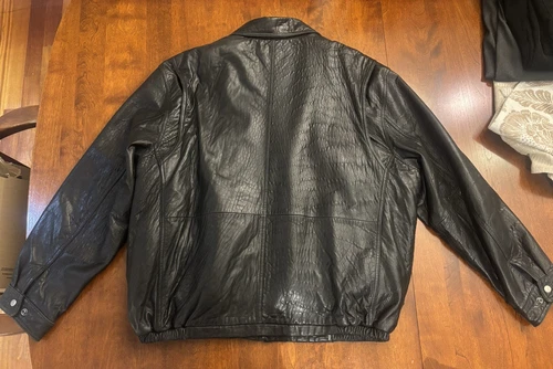 Wilsons Leather Pelle Studio Mens XXL Black Leather Jacket Removable Liner, GUC image 4