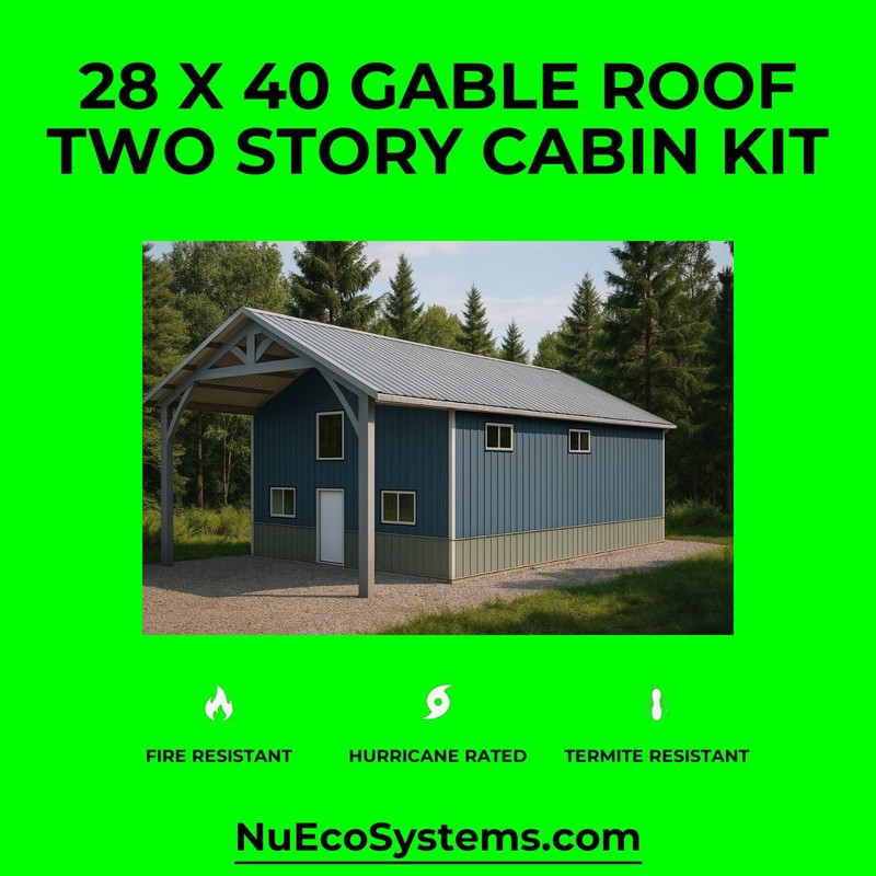 U.S. Made Fire Resistant 26 X 34 Cabin, Barndominium or Steel Home Kit - thumbnail 12